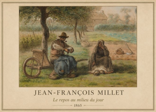 Jean-François Millet Le Repos Au Milieu Du Jour No1 - Plakát