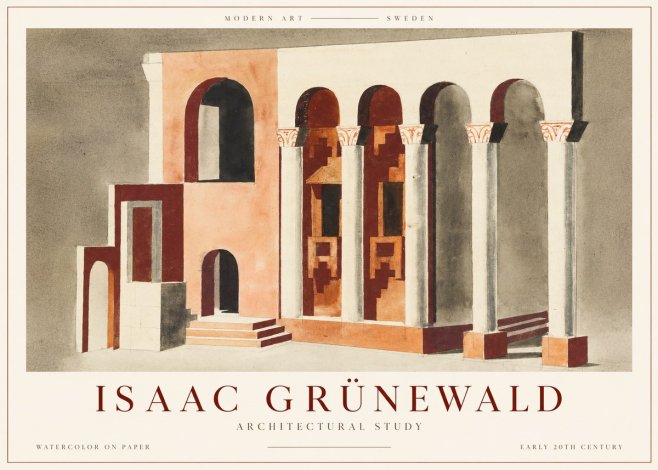 Isaac Grünewald Architectural Study I No2 - Plakát