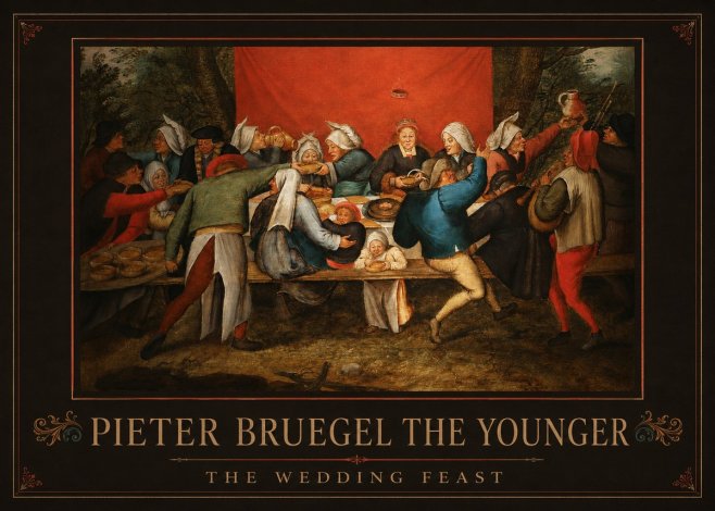Pieter Bruegel The Wedding Feast No1 - Plakát