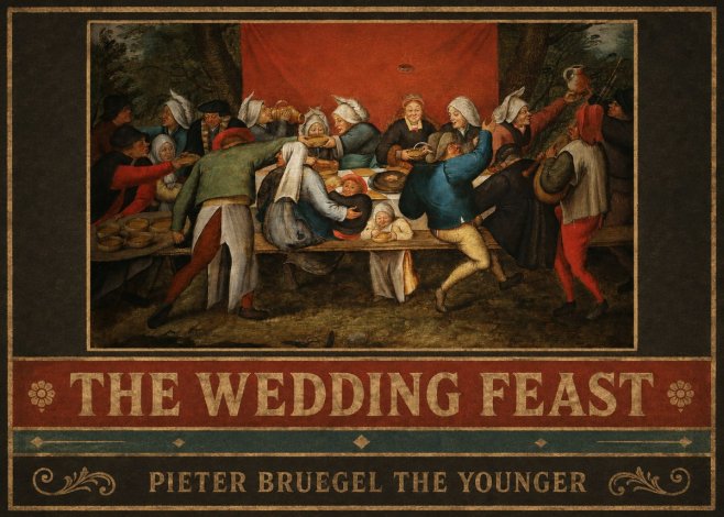 Pieter Bruegel The Wedding Feast No6 - Plakát