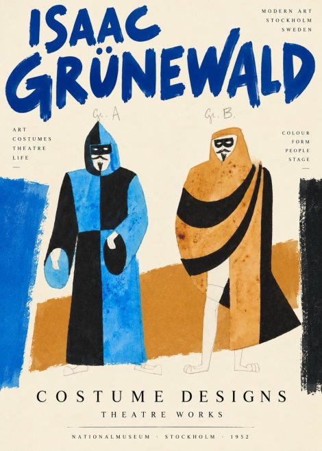 Isaac Grünewald Two Masquerade Figures - Costume Sketch No2 - Plakát