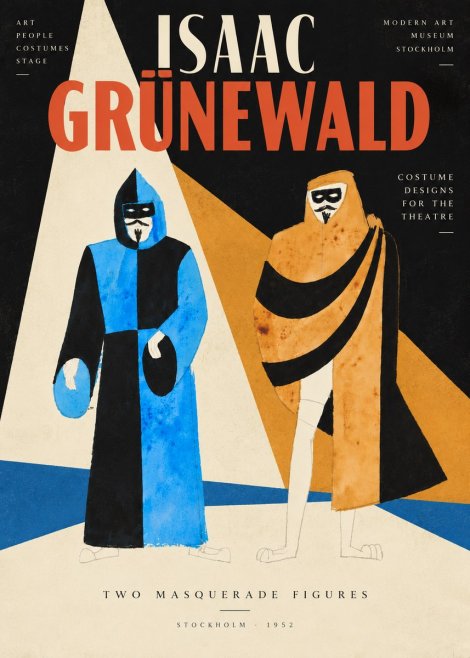 Isaac Grünewald Two Masquerade Figures - Costume Sketch No5 - Plakát