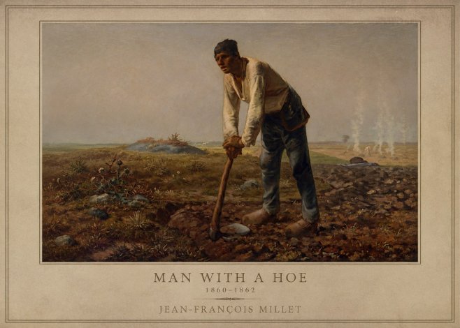 Jean-François Millet Man with a Hoe No1 - Plakát