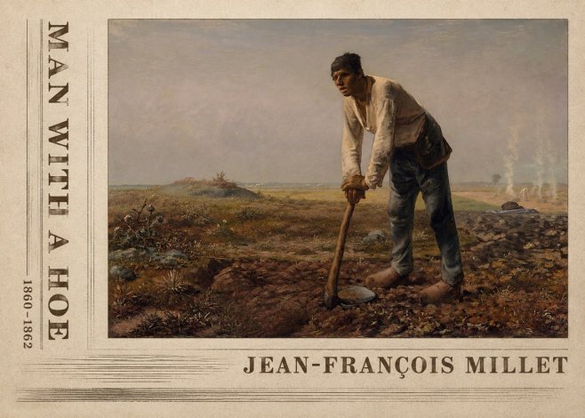 Jean-François Millet Man with a Hoe No2 - Plakát