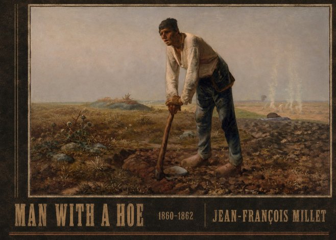 Jean-François Millet Man with a Hoe No3 - Plakát