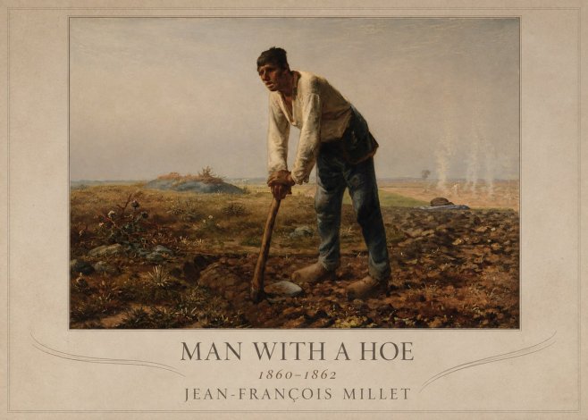 Jean-François Millet Man with a Hoe No4 - Plakát