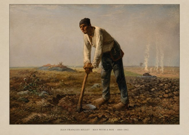Jean-François Millet Man with a Hoe No6 - Plakát