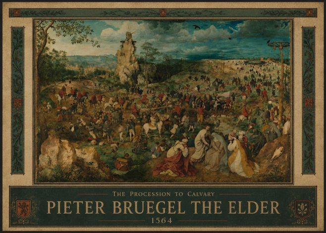 Pieter Bruegel The Processsson to Calvary No3 - Plakát