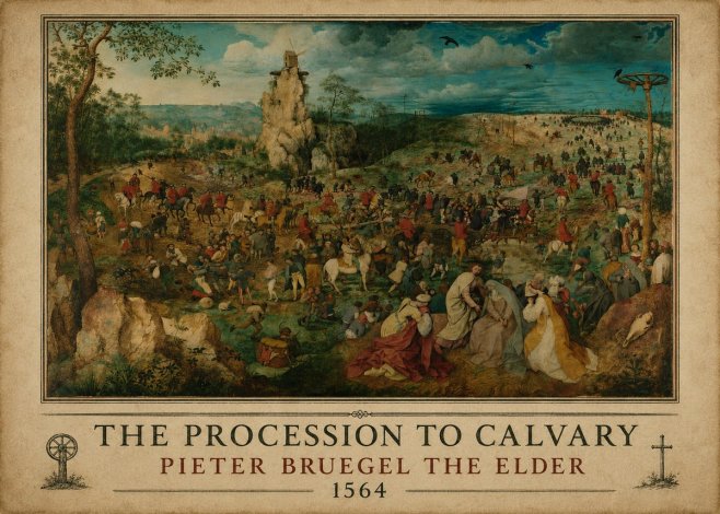 Pieter Bruegel The Processsson to Calvary No6 - Plakát