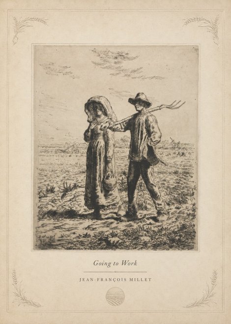 Jean-François Millet Going to Work No5 - Plakát