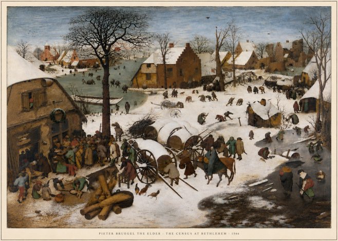 Pieter Bruegel The Census at Bethlehem IV No5 - Plakát