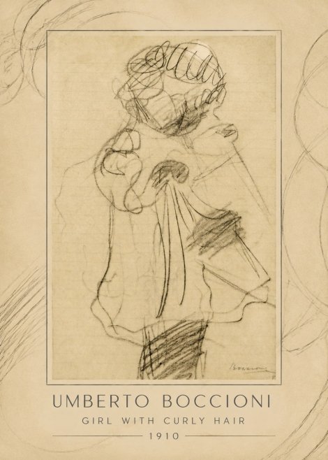 Umberto Boccioni Girl with Curly Hair No1 - Plakát