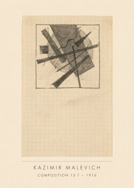 Kazimir Malevich Composition 15 T - 1916 No3 - Plakát