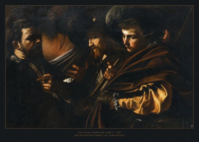 Michelangelo Merisi da Caravaggio The Seven Works of Mercy VI No6 - Plakát