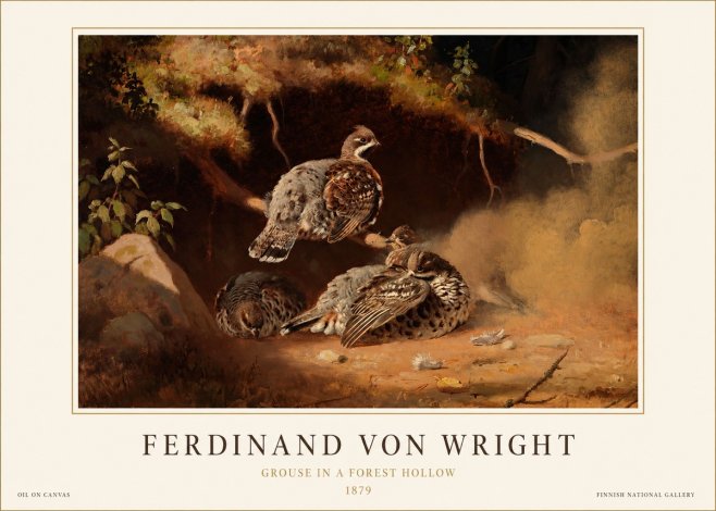 Ferdinand von Wright Grouse in a Forest Hollow No1 - Plakát