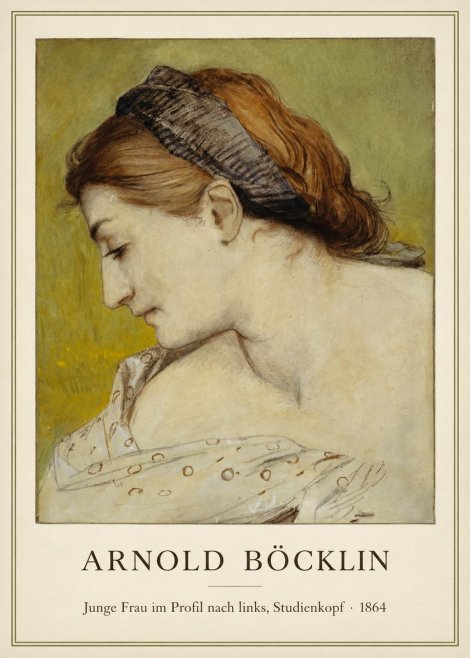 Arnold Böcklin Junge Frau Im Profil Nach Links, Studienkopf No1 - Plakát