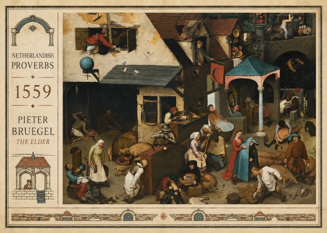 Pieter Bruegel Netherlandish Proverbs VII No2 - Plakát