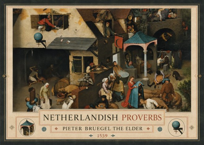 Pieter Bruegel Netherlandish Proverbs VII No3 - Plakát