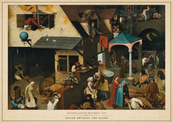 Pieter Bruegel Netherlandish Proverbs VII No6 - Plakát