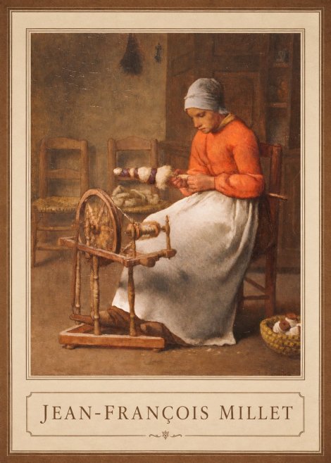Jean-François Millet Woman Spinning No1 - Plakát