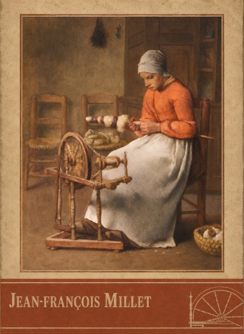 Jean-François Millet Woman Spinning No2 - Plakát