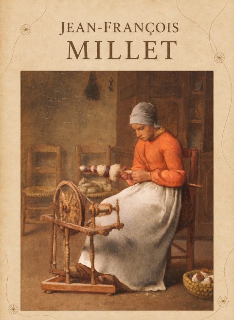 Jean-François Millet Woman Spinning No4 - Plakát