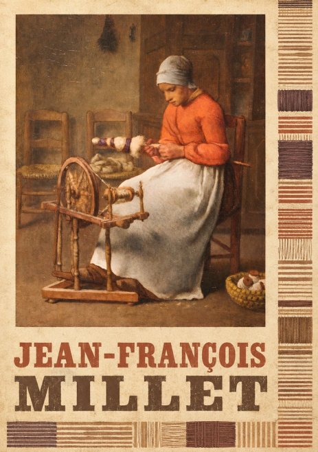 Jean-François Millet Woman Spinning No6 - Plakát