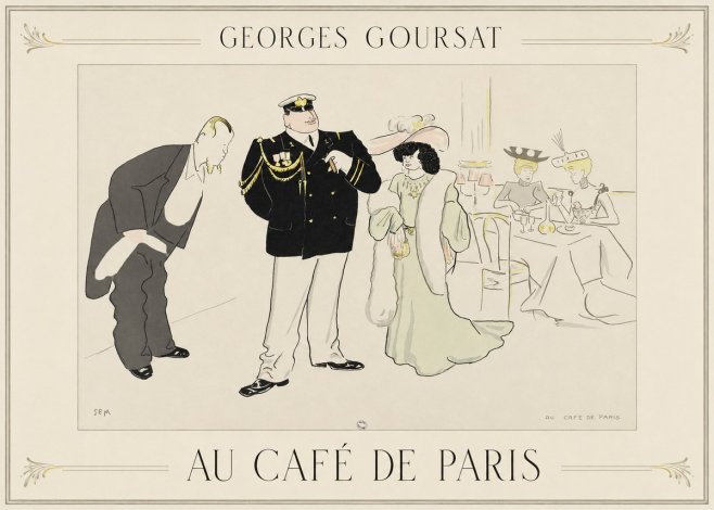 Georges Goursat Au Café De Paris No1 - Plakát