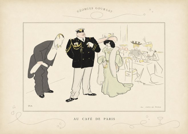 Georges Goursat Au Café De Paris No3 - Plakát