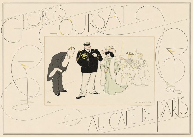 Georges Goursat Au Café De Paris No5 - Plakát