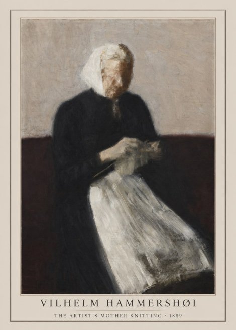 Vilhelm Hammershøi The Artist's Mother Knitting No1 - Plakát