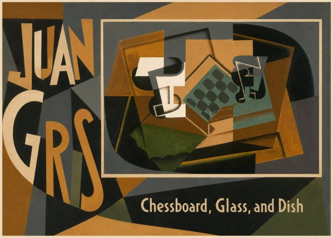 Juan Gris Chessboard, Glass, and Dish No2 - Plakát