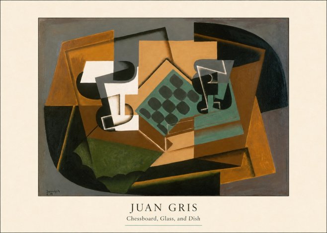 Juan Gris Chessboard, Glass, and Dish No4 - Plakát