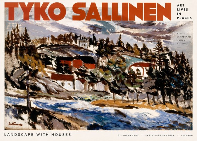 Tyko Sallinen Landscape with Houses No2 - Plakát