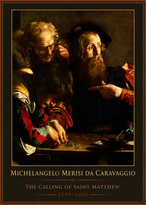 Michelangelo Merisi da Caravaggio The Calling of Saint Matthew II No1 - Plakát