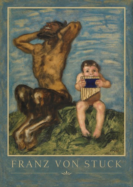 Franz von Stuck Laughing Faun and Playing Putto No6 - Plakát