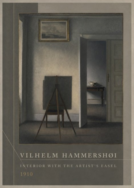 Vilhelm Hammershøi Interior with the Artist's Easel II No2 - Plakát