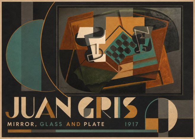 Juan Gris Mirror, Glass and Plate No5 - Plakát