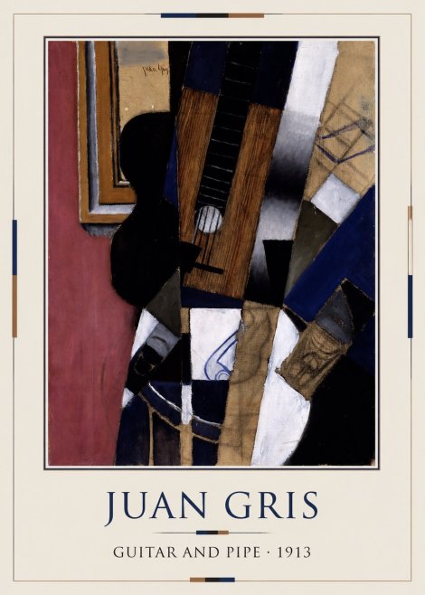 Juan Gris Guitar and Pipe II No3 - Plakát