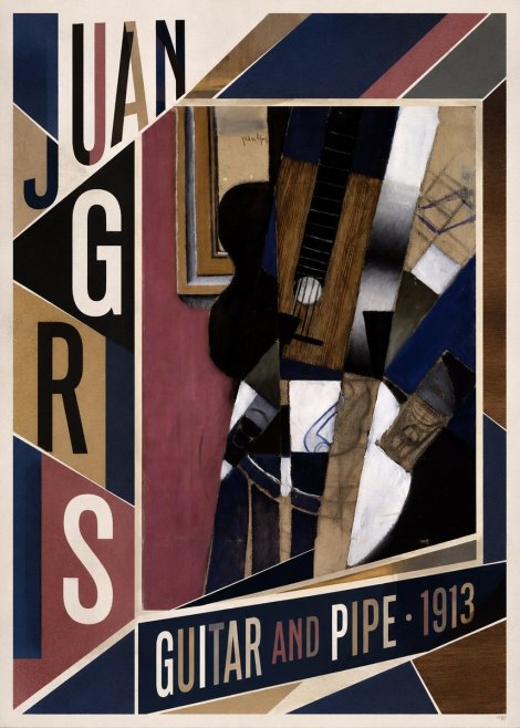 Juan Gris Guitar and Pipe II No4 - Plakát