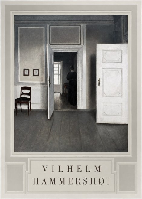 Vilhelm Hammershøi Interior with a Woman Seen from Behind No3 - Plakát