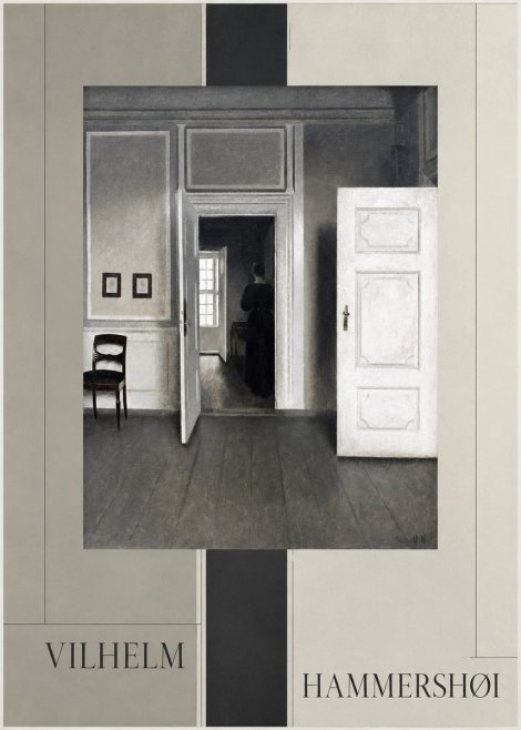 Vilhelm Hammershøi Interior with a Woman Seen from Behind No4 - Plakát