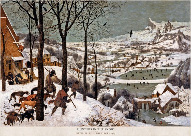 Pieter Bruegel Hunters in the Snow No3 - Plakát