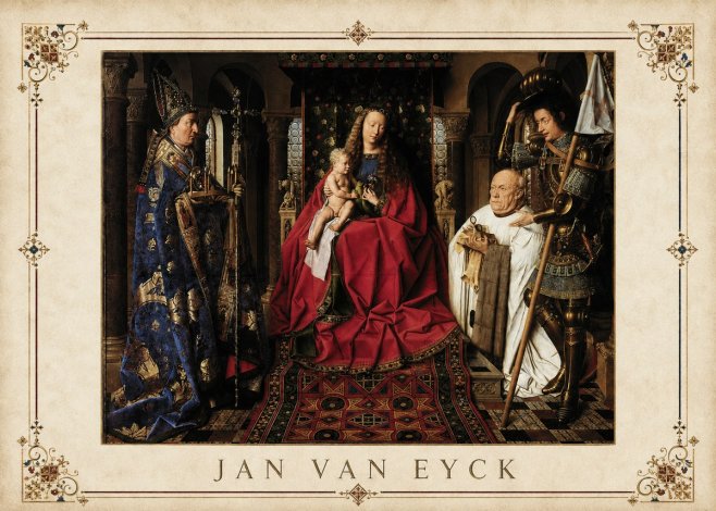 Jan van Eyck The Virgin and Child with Canon Van Der Paele No3 - Plakát