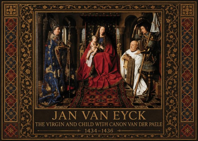 Jan van Eyck The Virgin and Child with Canon Van Der Paele No5 - Plakát