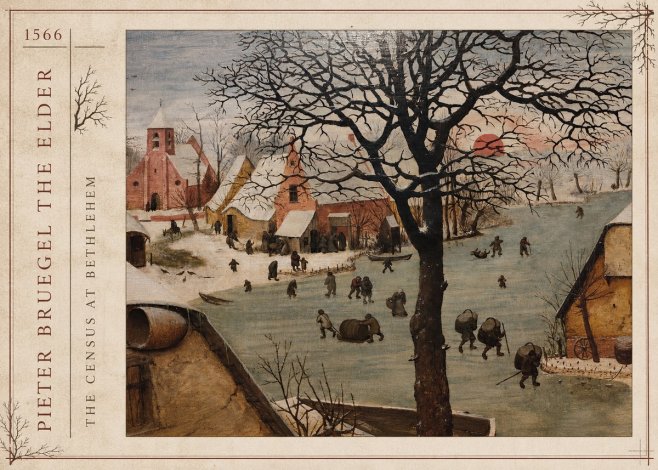 Pieter Bruegel The Census at Bethlehem V No2 - Plakát