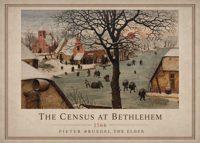 Pieter Bruegel The Census at Bethlehem V No4 - Plakát