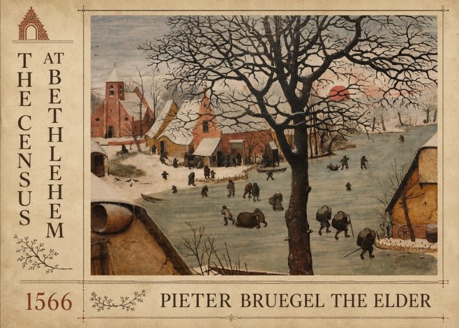 Pieter Bruegel The Census at Bethlehem V No5 - Plakát