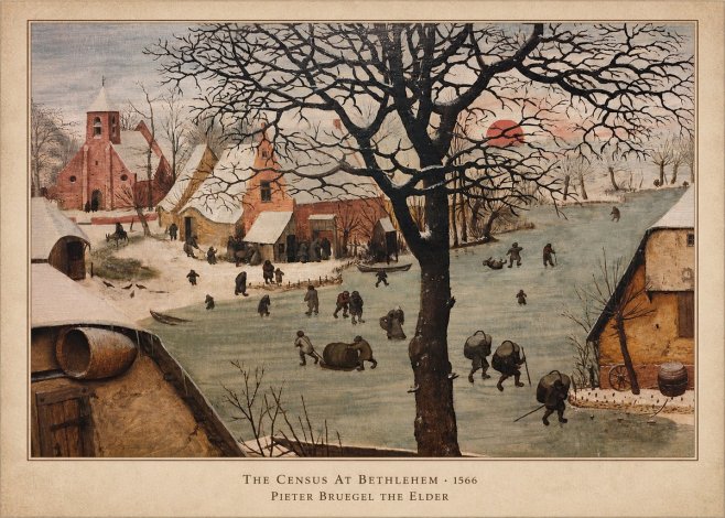 Pieter Bruegel The Census at Bethlehem V No6 - Plakát