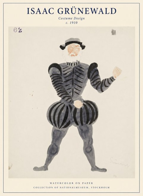 Isaac Grünewald Costume Design C. 1910 No1 - Plakát